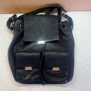 Reiss convertible leather backpack/shoulder bag.  Black.